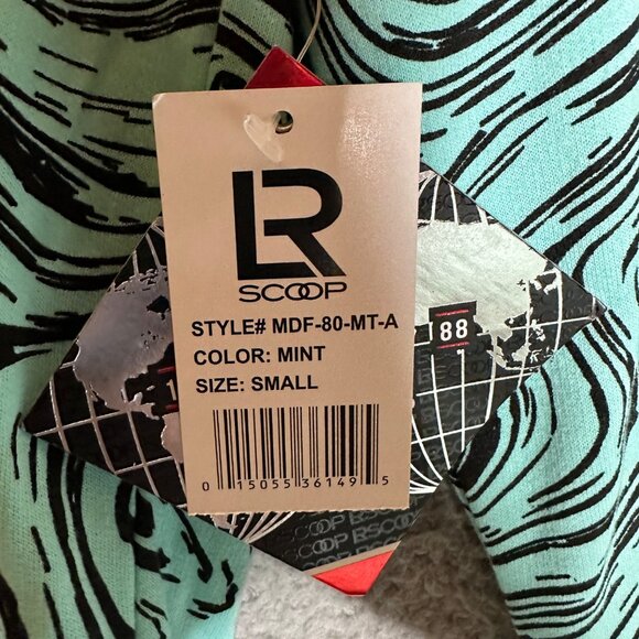 LR Scoop Drip Hoodie Mint Black Marble Print Small NWT - Picture 7 of 10